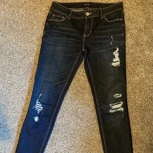 Ripped skinny jeans dark wash (size 2R) - like new